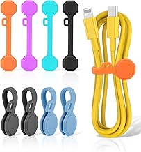 PCS Silicone Magnetic Cable Ties & Clips, Cord Organ...