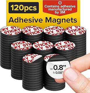 Peel-&-Stick Flexible Adhesive Magnets - 120 Magneti...