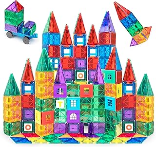 Playmags Magnetic Tiles for Kids 100-Piece Set, STEM...