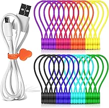 Reusable Magnetic Cable Organizer Twist Ties,24Pcs C...