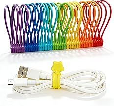 Reusable Silicone Magnetic Cable Ties, 28 Pack 7.48'...