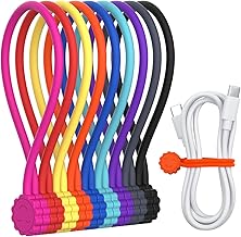 Rich&Ray Magnetic Reusable Silicone Cable Ties, Phon...
