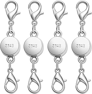 S925 Silver Magnetic Necklace Clasps with Lobster Cl...