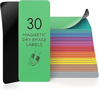 Scribbledo 30 Pack Dry Erase Magnetic Labels 3.1” x ...