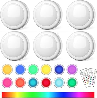 SEMSMOKS Puck Lights with Remote Control, Battery Op...
