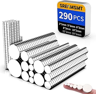 Small Magnets, 290 Pack Refrigerator Magnets of 7 Different Sizes, Mini Mag