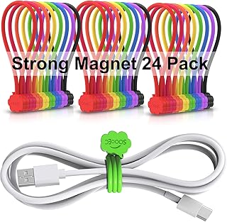 SOOOEC Magnetic Cable Ties, 24 Pack 7.2 Magnetic Cor...