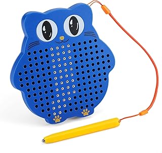 Soulchen 1 Pcs Mini Magnetic Drawing Board Activities Kit with Beads and Magnet