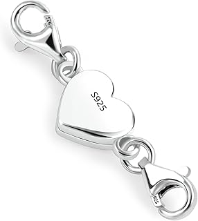 Sterling Silver Heart Magnetic Jewelry Clasps Magnet...