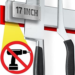  Strong Adhesive (No Drill) Magnetic Knife Holder fo...