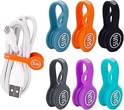 SUNFICON 6 Pack Magnetic Cord Organizers Cable Clips...