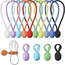 Tounee Reusable Silicone Magnetic Cable Ties - 2 Siz...