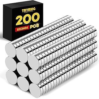 TRYMAG 200Pcs Small Round Refrigerator Magnets for Crafts, 8x3mm Mini Rare