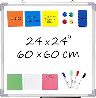 Whiteboard Set - Dry Erase Board 24 x 24 in with 1 M...