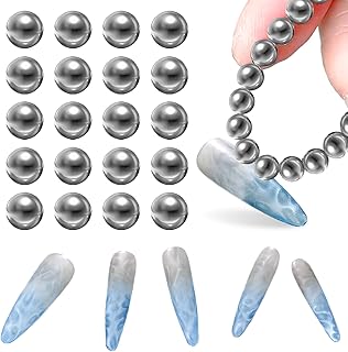 WOKOTO 20Pcs Nail Magnet Beads Water Ripple Pattern Designs Ball Cat Eye Magnet